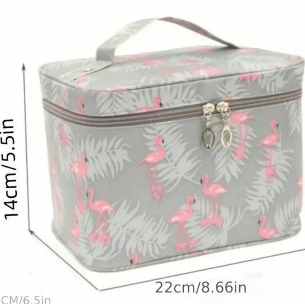 Pink Flamingo large Capacity Makeup/Cosmetic Bag